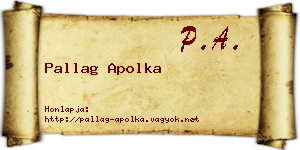 Pallag Apolka névjegykártya